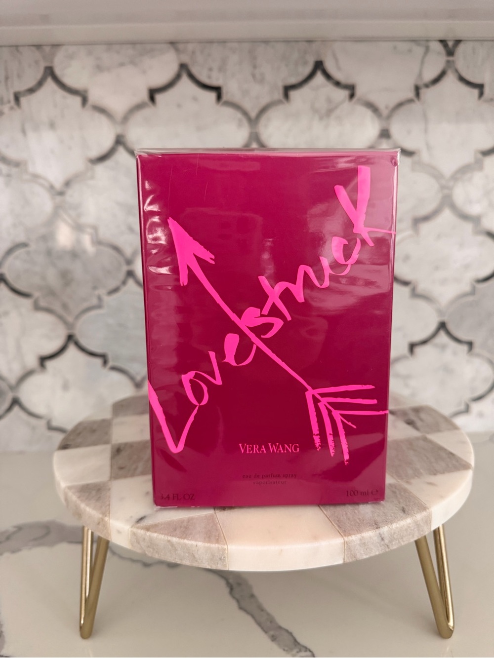 Vera Wang Lovestruck Fragrance - Hot Pink Bottle with Fuchsia Script